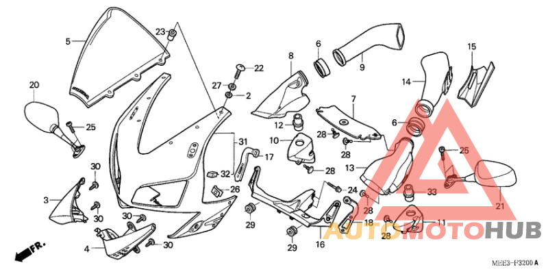 Upper cowling assy