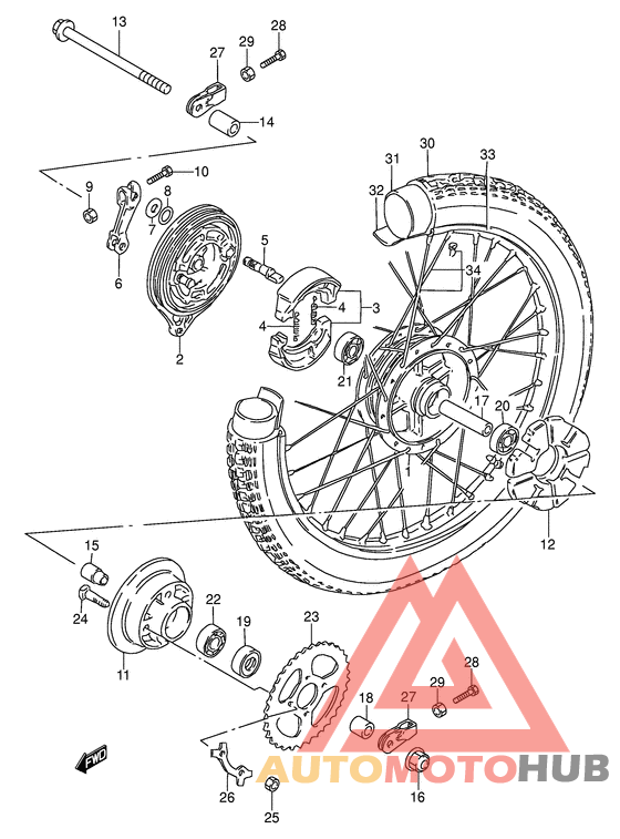 Rear wheel complete assy