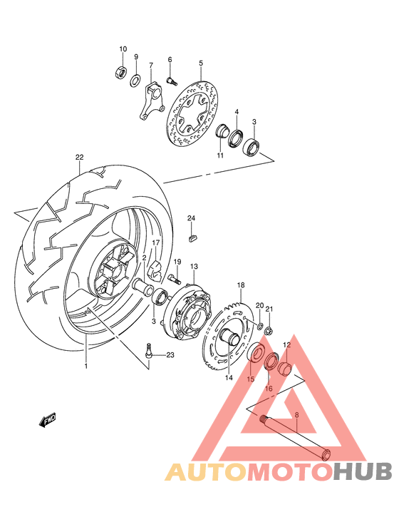 Rear wheel complete assy