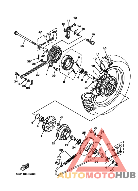 Rear wheel complete assy