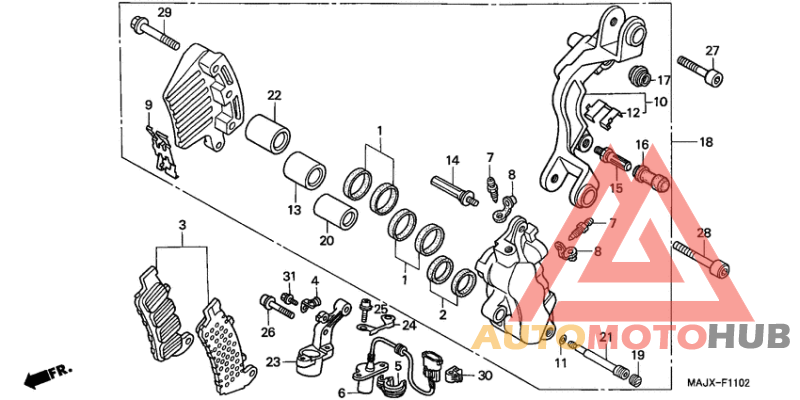 L. front brake caliper