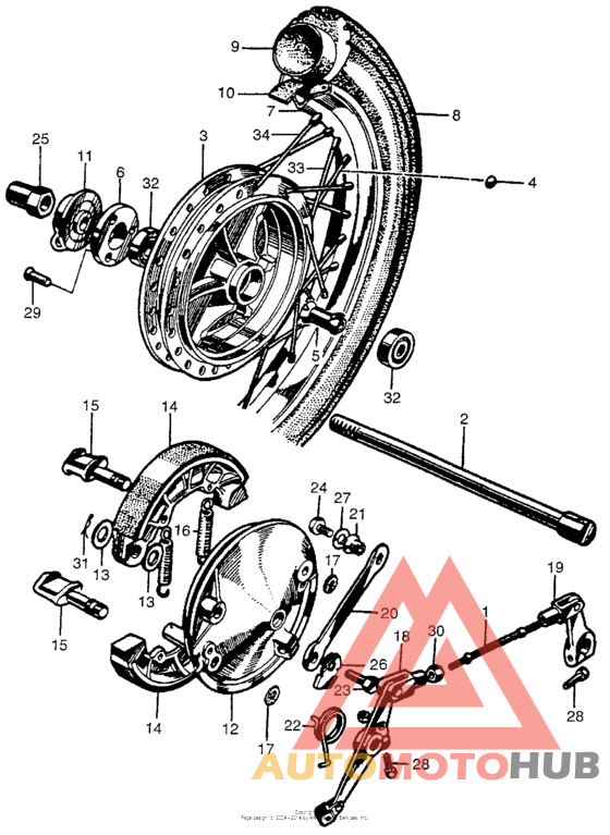 Front wheel + front brakes