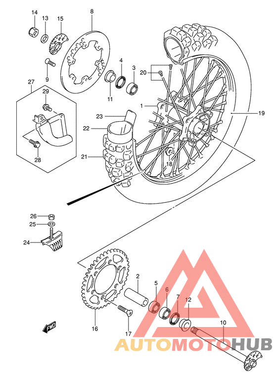 Rear wheel complete assy