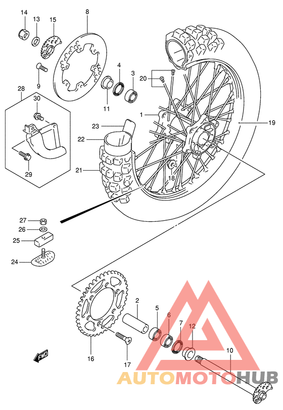 Rear wheel complete assy