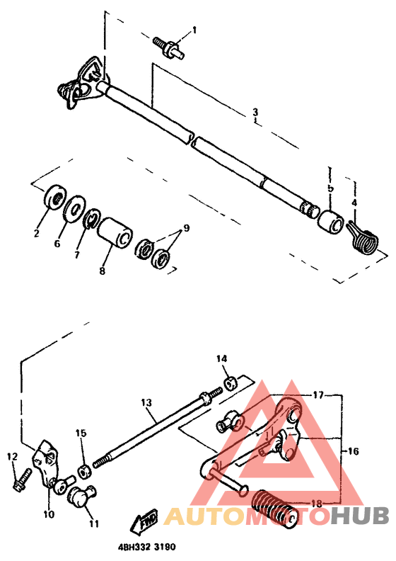 Shift shaft. pedal