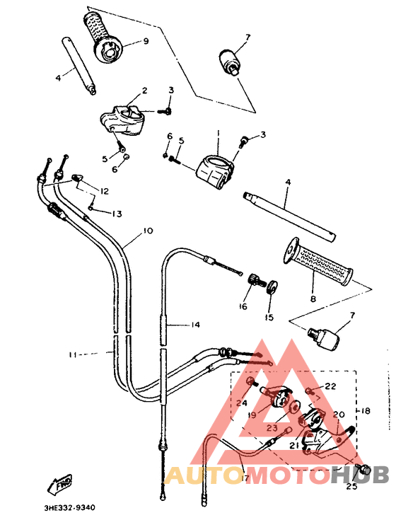 Steering handle. cable