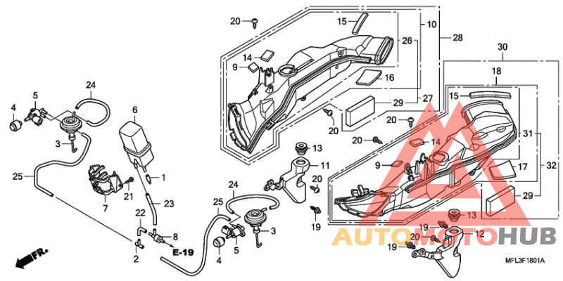 Air intake duct/solenoid valve