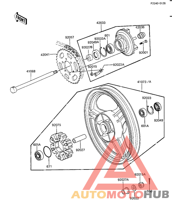 Rear wheel/hub/chain