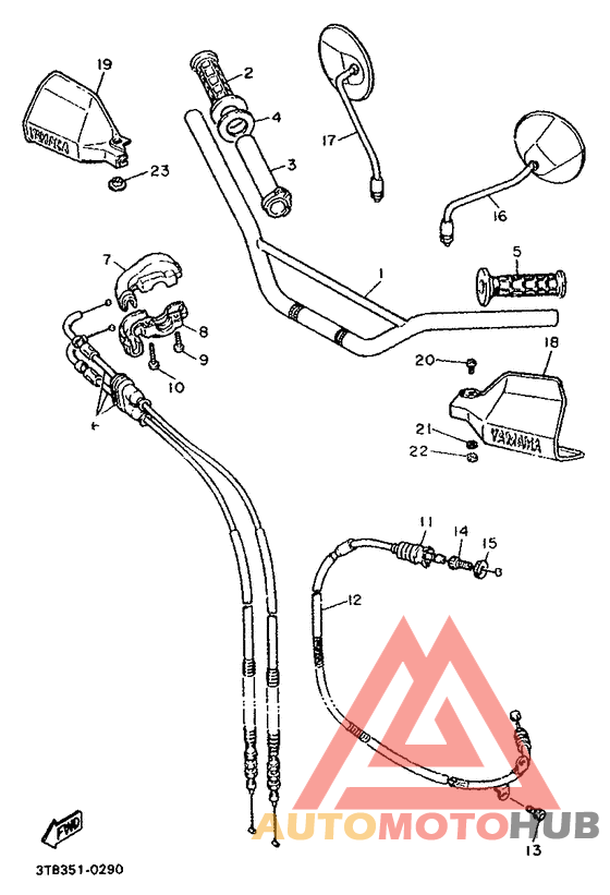 Steering handle. cable