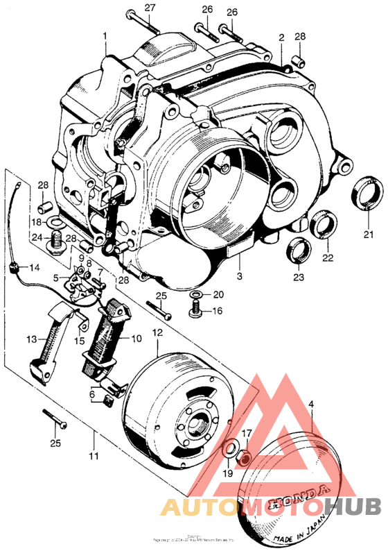 Crankcase + alternator
