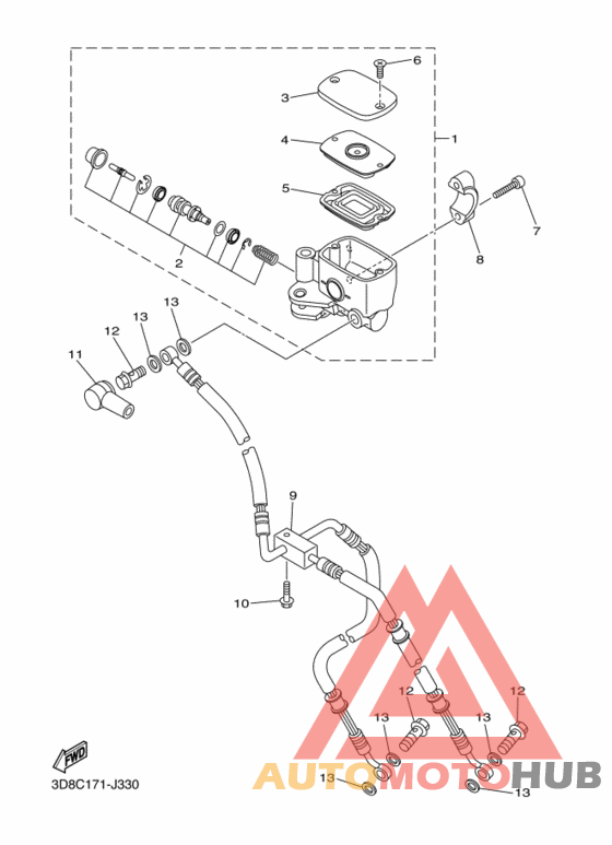 Передний тормозной цилиндр