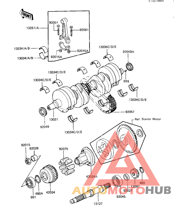 Crankshaft/secondary shaft