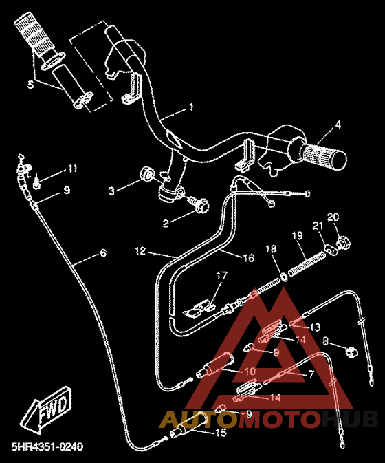 Steering handle. cable