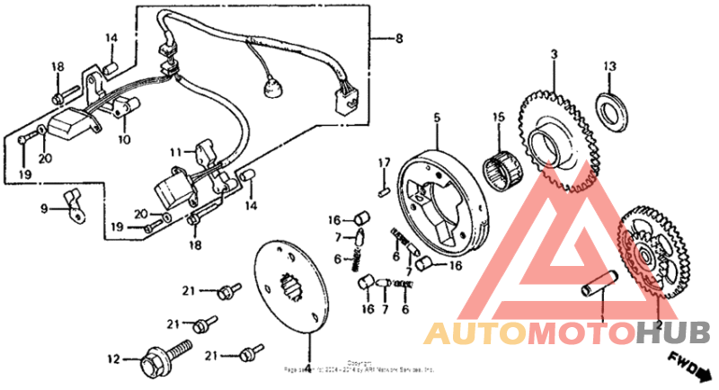 Pulse generator + starter clutch