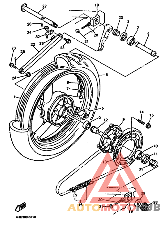 Rear wheel complete assy