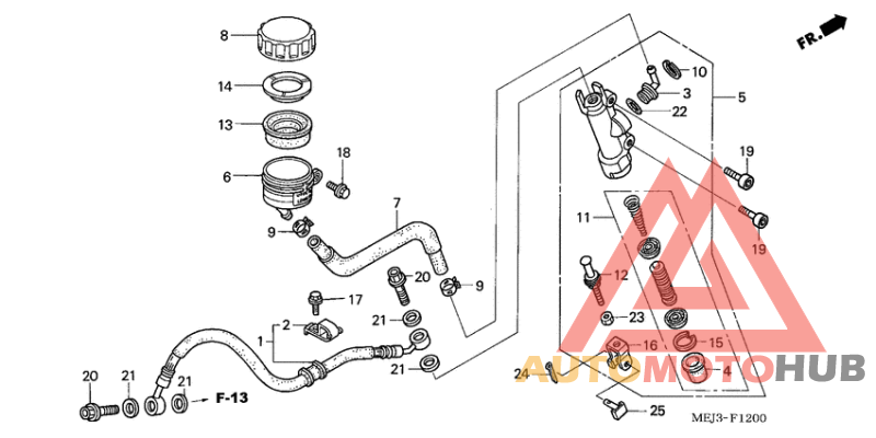 Rr. brake master cylinder