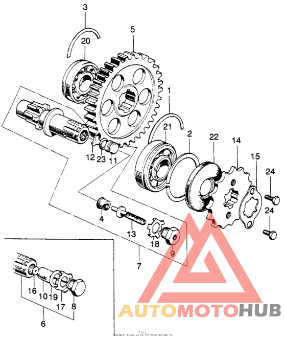 Final driven shaft + drive sprocket