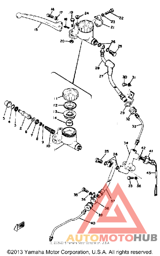 Master cylinder brake hose