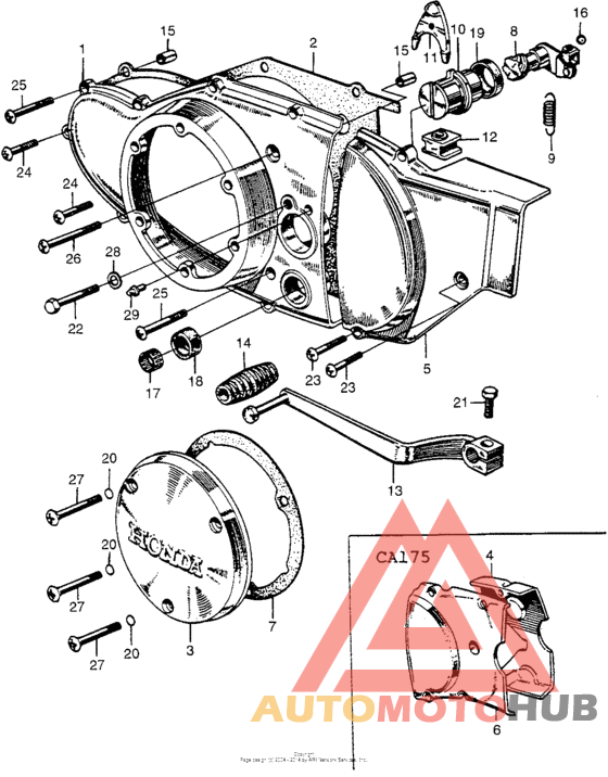 Clutch adjuster + left crankcase cover