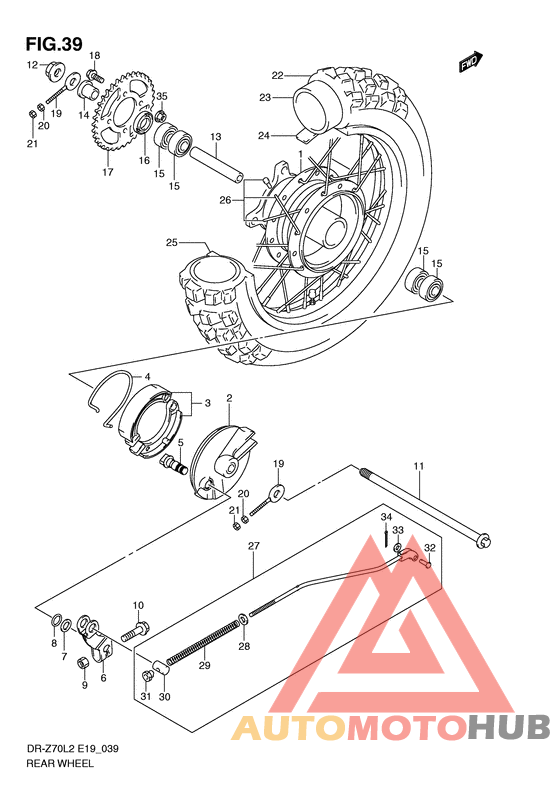 Rear wheel complete assy