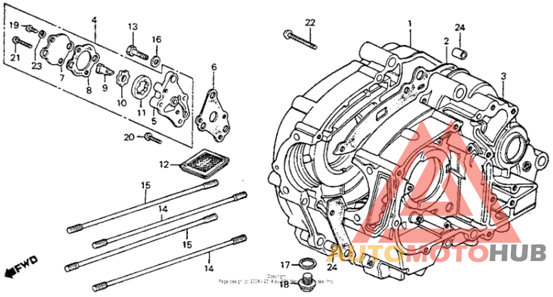 Crankcase + oil pump