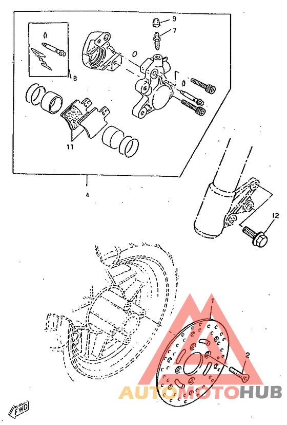 Front brake. caliper