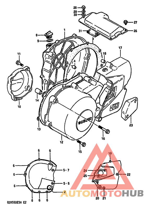 Crankcase cover ass`y  (v