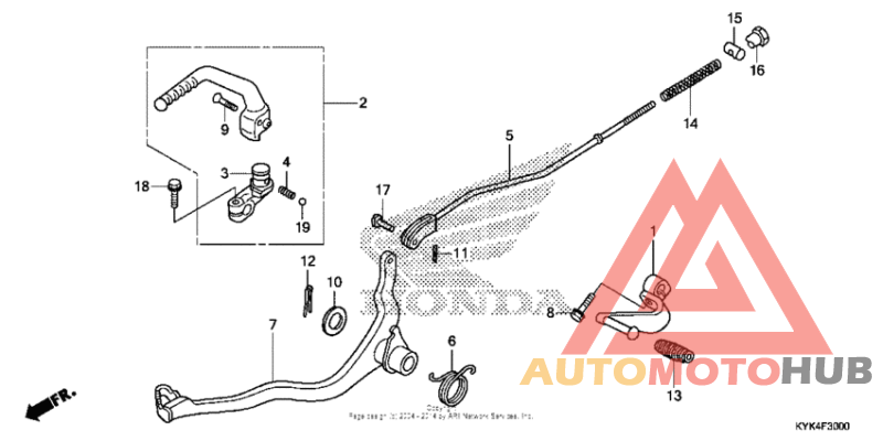Pedal + kick starter arm