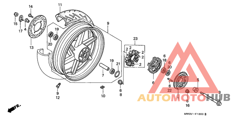 Rear wheel complete assy
