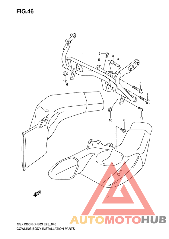 Cowl body installation parts