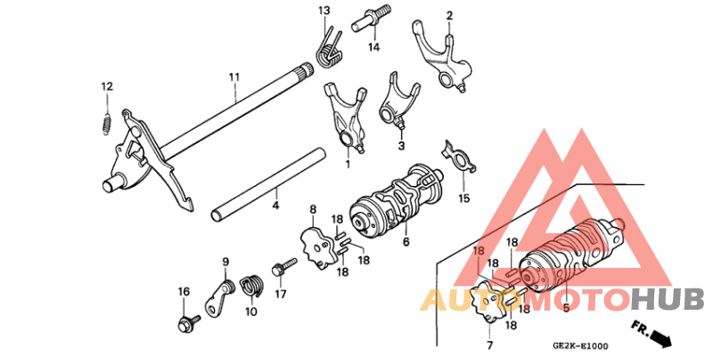 Shift drum/shift fork