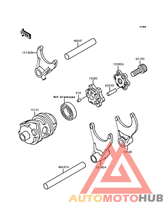 Gear change drum & forks
