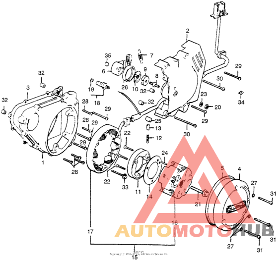 Left crankcase cover + alterator