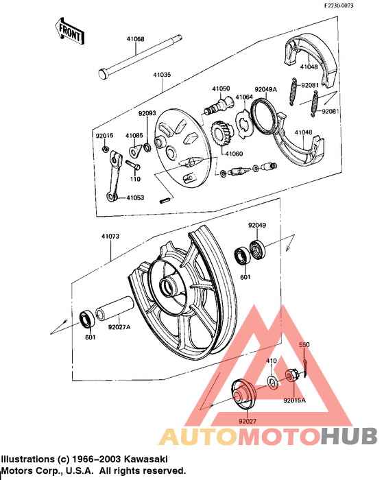 Front wheel/hub/brake