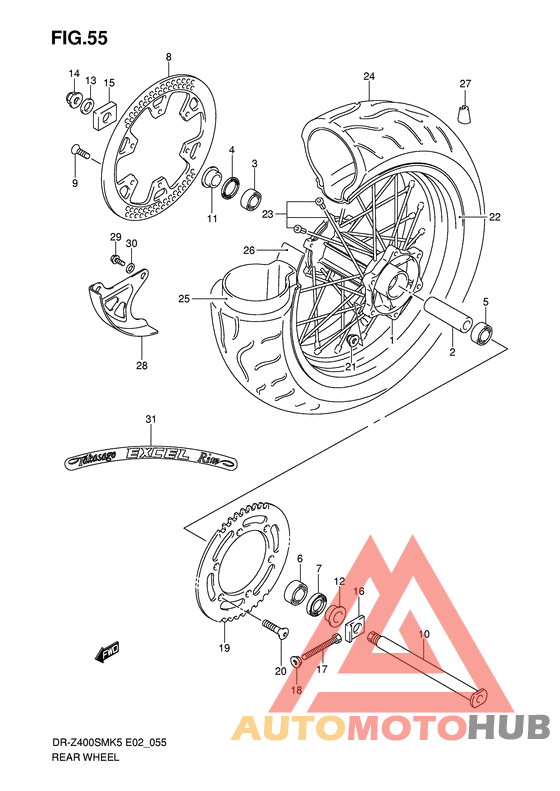 Rear wheel complete assy