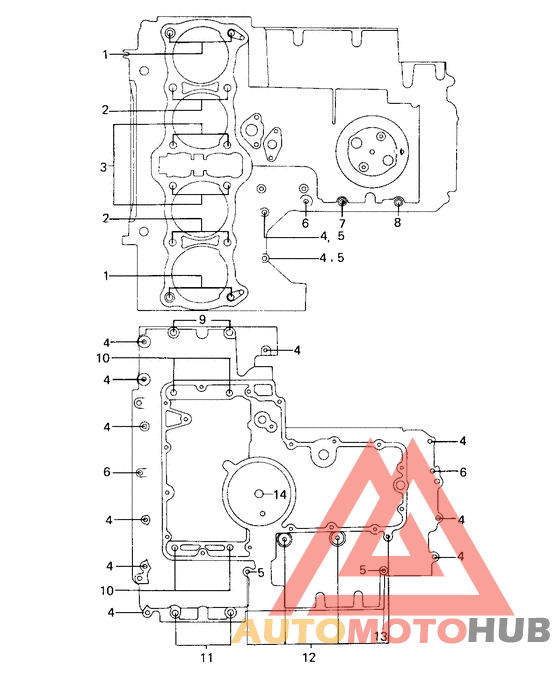 Crankcase bolt & stud pattern