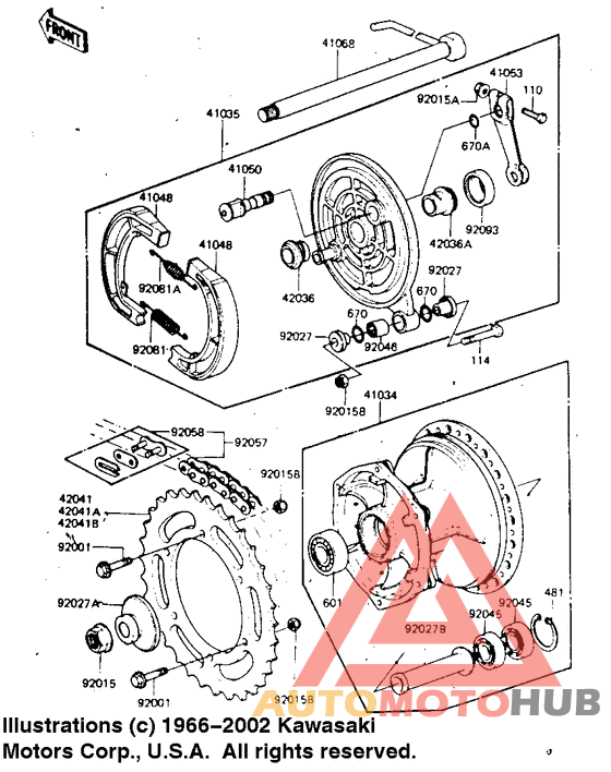 Rear hub/brake/chain
