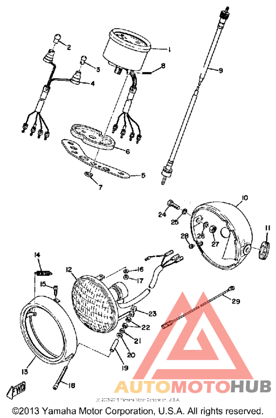 Head lamp - speedometer