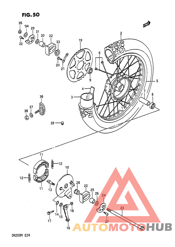 Rear wheel complete assy