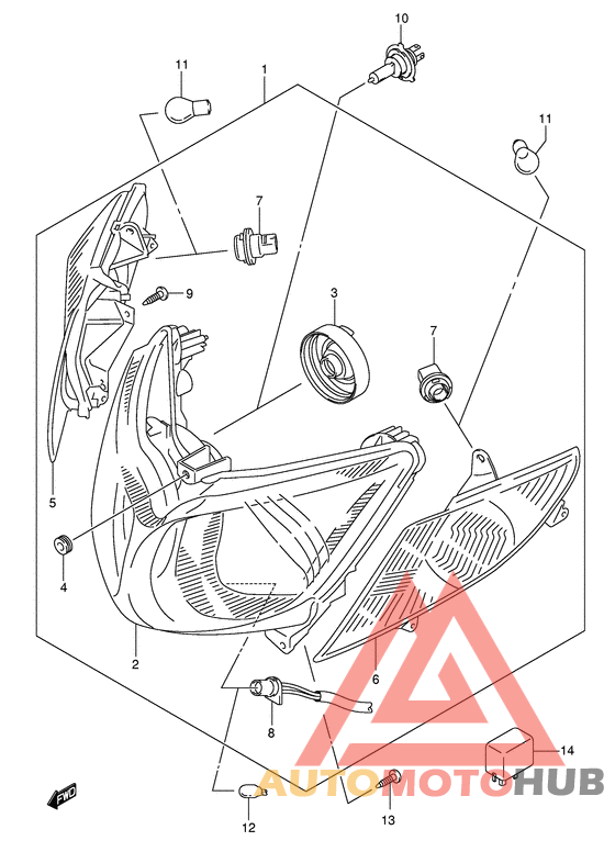Front combination lamp