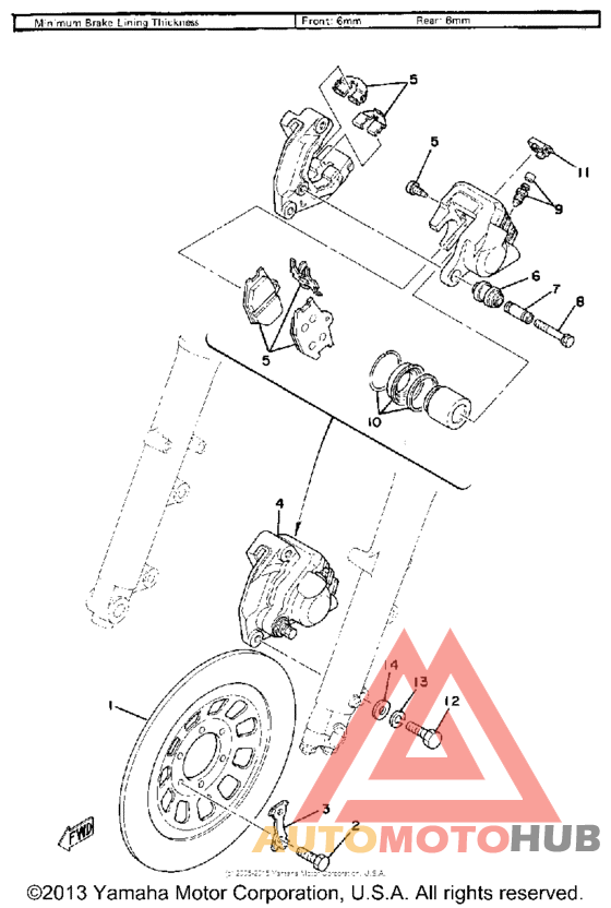 Front disc brake-caliper