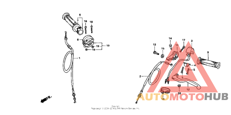 Handle lever + switch + cable