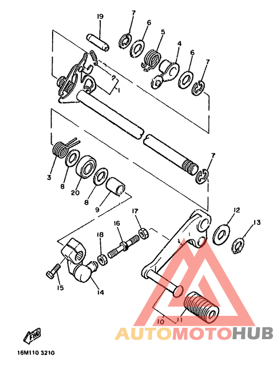 Shift shaft. pedal