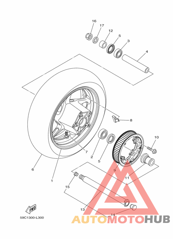 Rear wheel complete assy