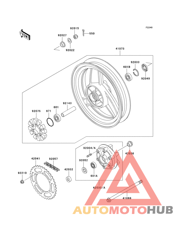Заднее колесо и цепь
