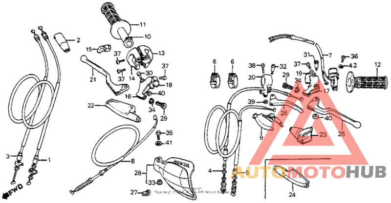 Handle lever + switch + cable