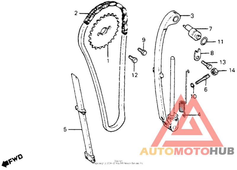Cam chain + tensioner