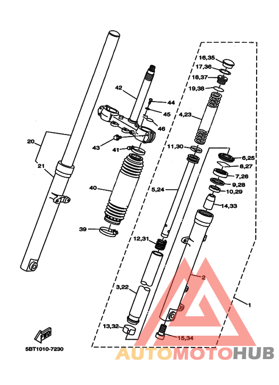 Front fork assy(ur silv