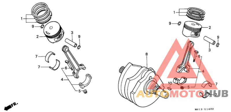 Crank shaft/piston