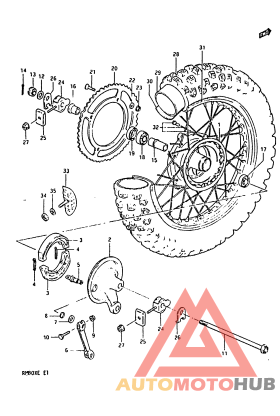 Rear wheel complete assy